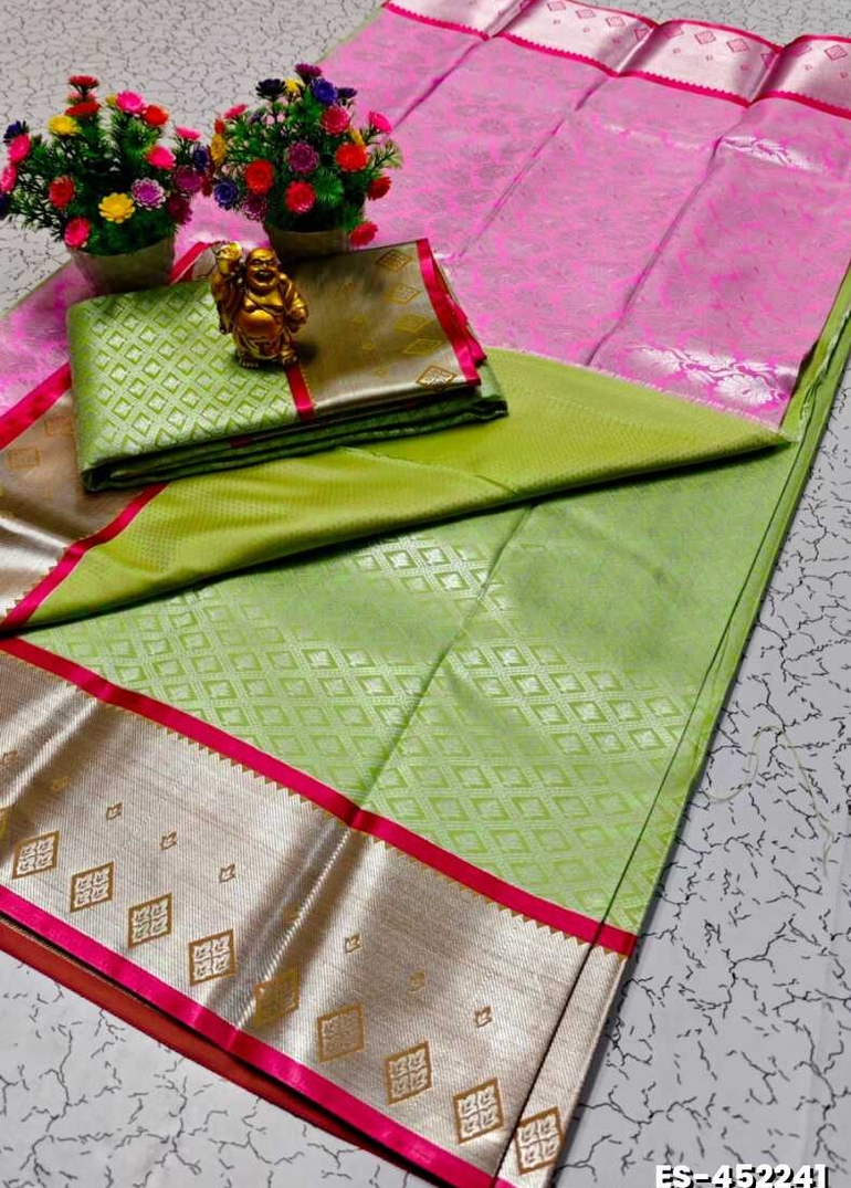 ELITE BRIDAL PICK &PICK SILK SAREES AND WEDDING ART SILK SAREES - LIGHT GREEN (5)