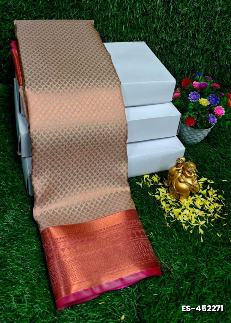 ELITE BRIDAL PICK &PICK SILK SAREES AND WEDDING ART SILK SAREES - PEACH COLOUR (2)