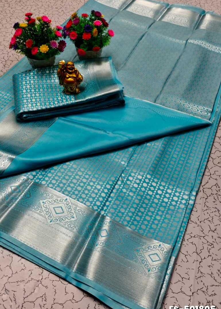 ELITE BRIDAL PICK &PICK SILK SAREES AND WEDDING ART SILK SAREES - SKY BLUE (5)