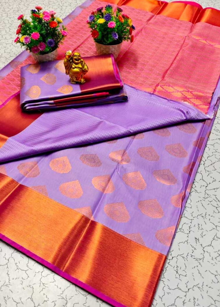 ELITE BRIDAL PICK &PICK SILK SAREES AND WEDDING ART SILK SAREES - SKY BLUE - PURPLE