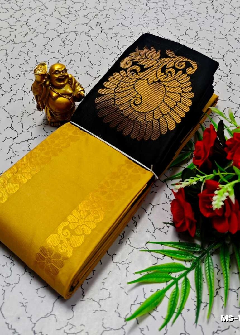 MODERN FANCY SOFT SILK SAREES WITH BUTTA DESIGN - LIGHT ORANGE