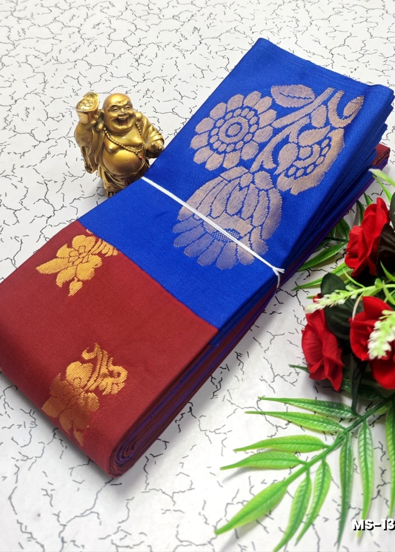 MODERN FANCY SOFT SILK SAREES WITH BUTTA DESIGN - MAROON COLOR