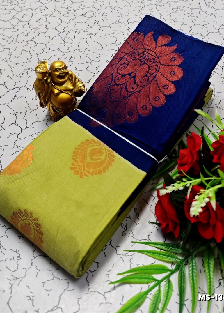 MODERN FANCY SOFT SILK SAREES WITH BUTTA DESIGN - LIGHT GREEN (1)