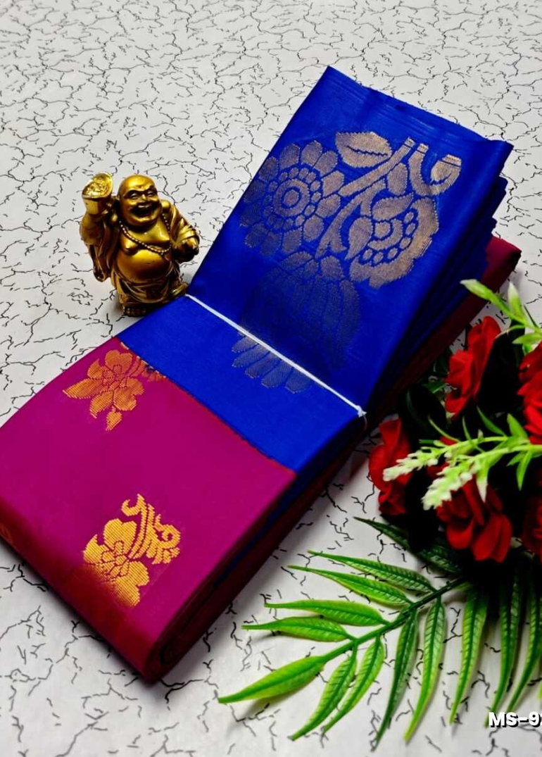 MODERN FANCY SOFT SILK SAREES WITH BUTTA DESIGN - MEJANTA (1)