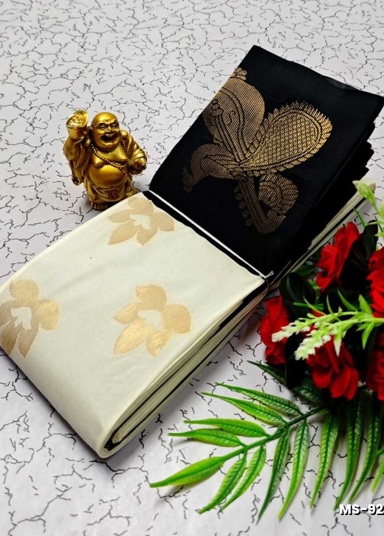 MODERN FANCY SOFT SILK SAREES WITH BUTTA DESIGN - BEIGE COLOUR (1)
