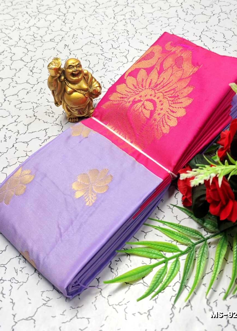 MODERN FANCY SOFT SILK SAREES WITH BUTTA DESIGN - PURPLE