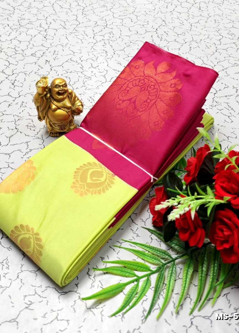 MODERN FANCY SOFT SILK SAREES WITH BUTTA DESIGN - FLORAISON GREEN (2)