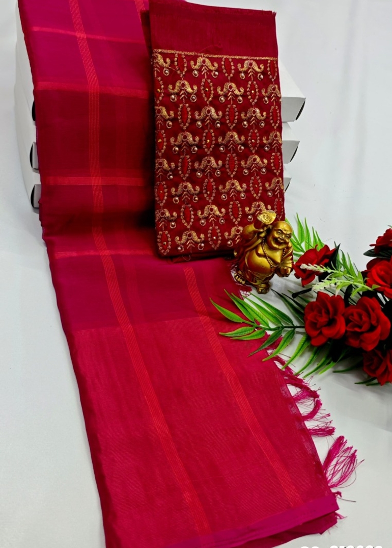 GEORGETTE FANCY SOFT SILK SAREES WITH BLOUSE MODERN FANCY ITEM SAREES - VADAMALLI