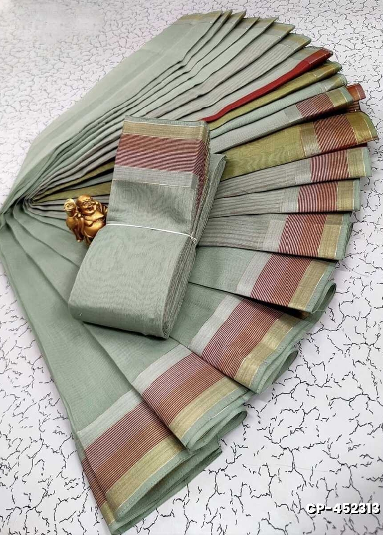 FANCY PLAIN COTTON SOFT SILK SAREES - SILVAR