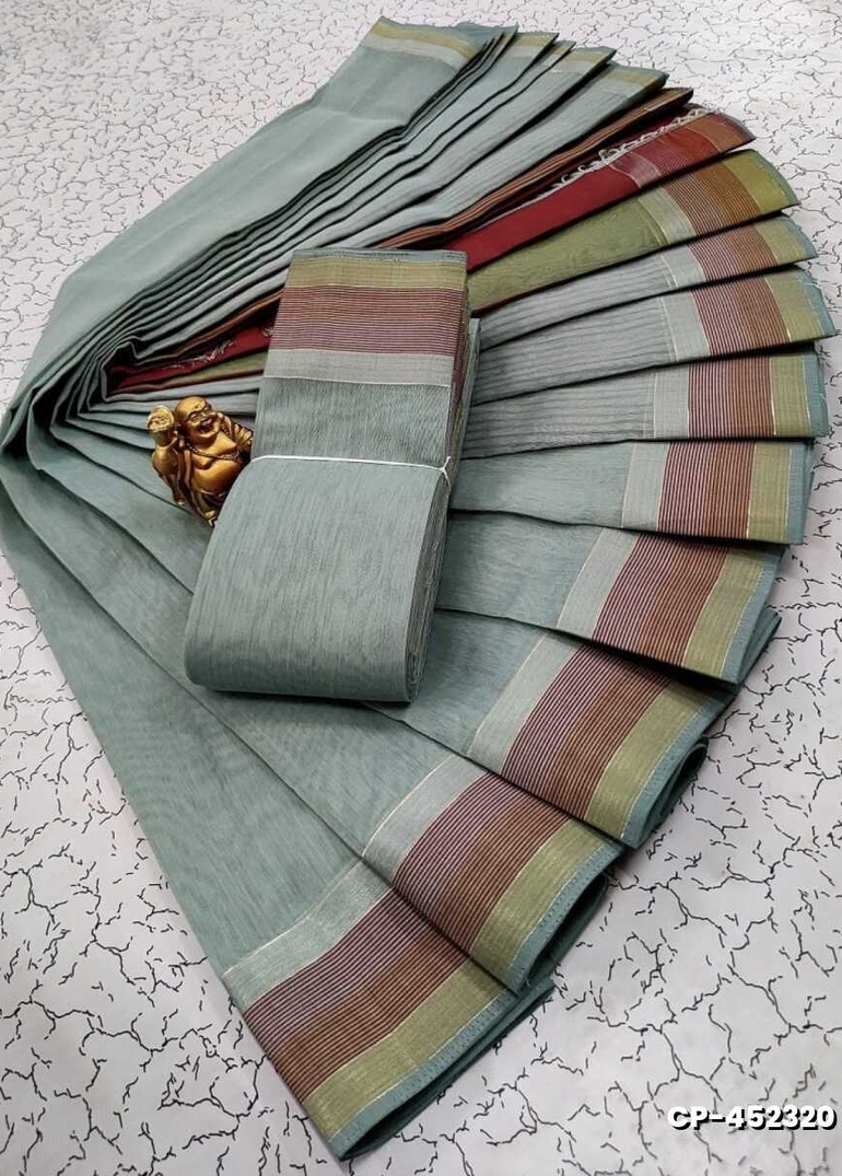 FANCY PLAIN COTTON SOFT SILK SAREES - AS COLOR