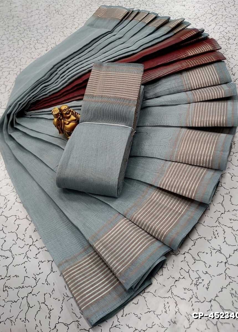 FANCY PLAIN COTTON SOFT SILK SAREES - PETCH