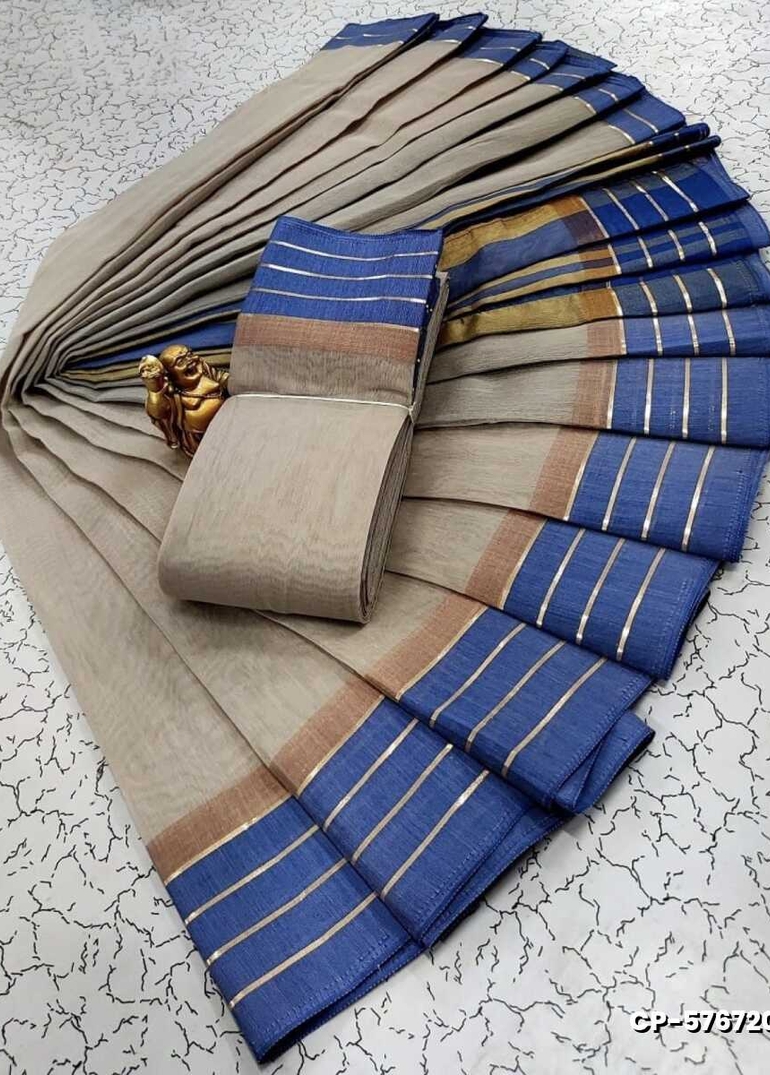 FANCY PLAIN COTTON SOFT SILK SAREES - AS COLOR (1)