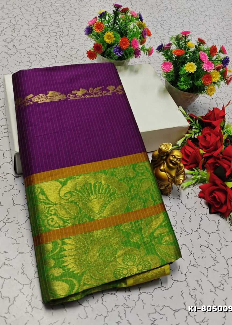 KALYANI SILK TYPE SAREES - PURPLE COLOUR