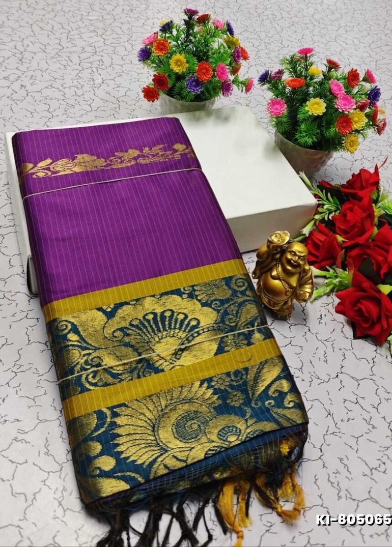 KALYANI SILK TYPE SAREES - INDIGO COLOUR