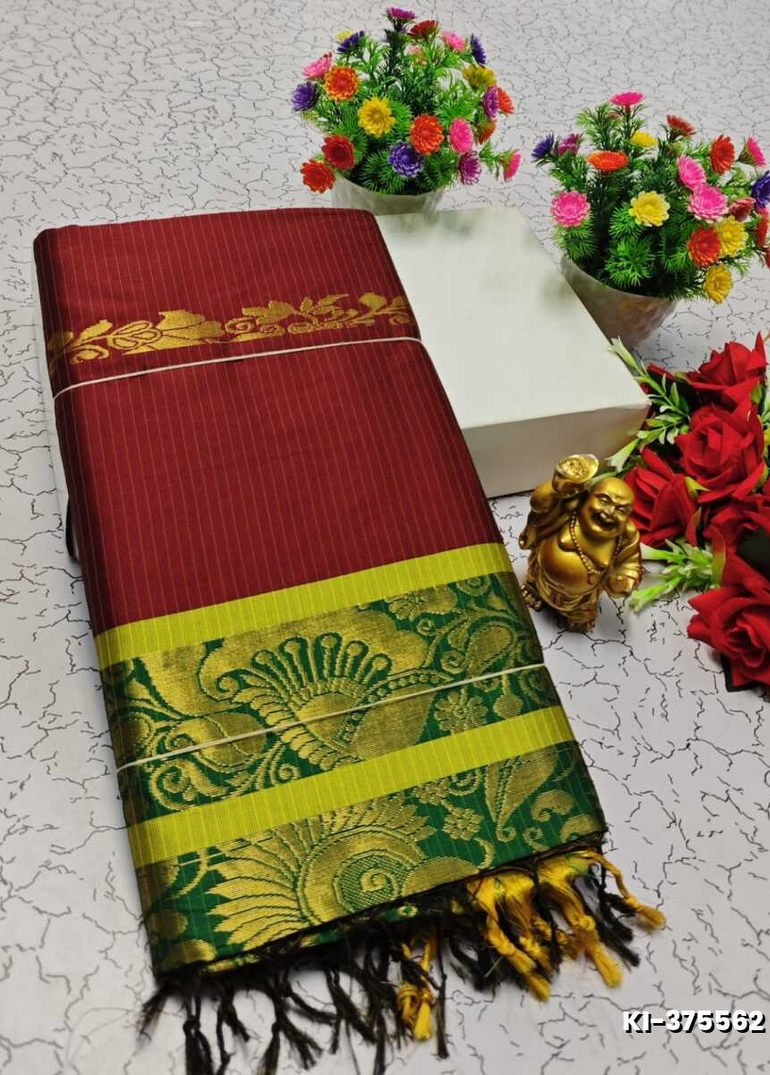 KALYANI SILK TYPE SAREES - MAROON COLOR (2)