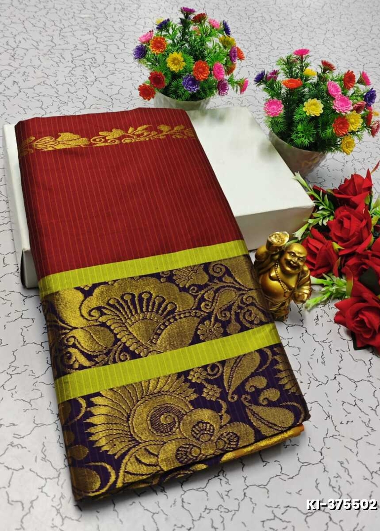 KALYANI SILK TYPE SAREES - MERUN (2)