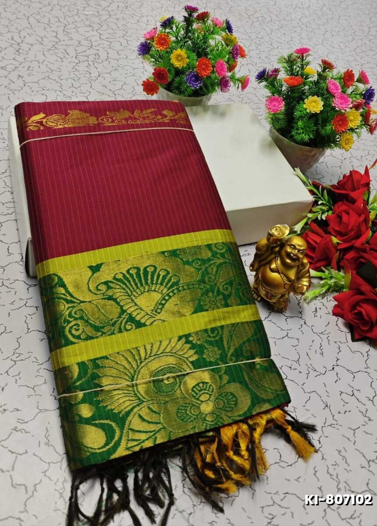 KALYANI SILK TYPE SAREES - MERUN (3)