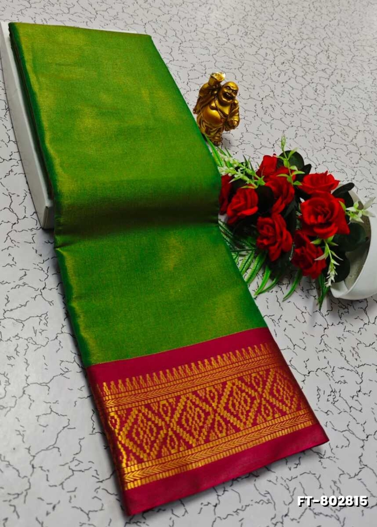 TRENDING DESIGN FANCY TISSUE SILK SAREE - GREEN