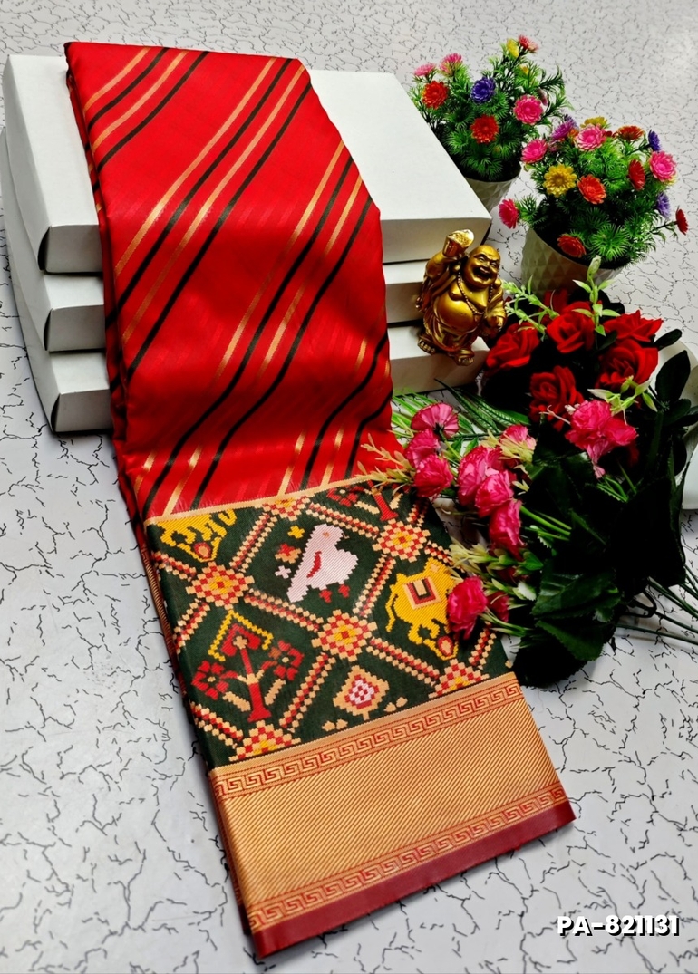 TRANDING PATOLA SILK SAREES - DARK PINK (3)