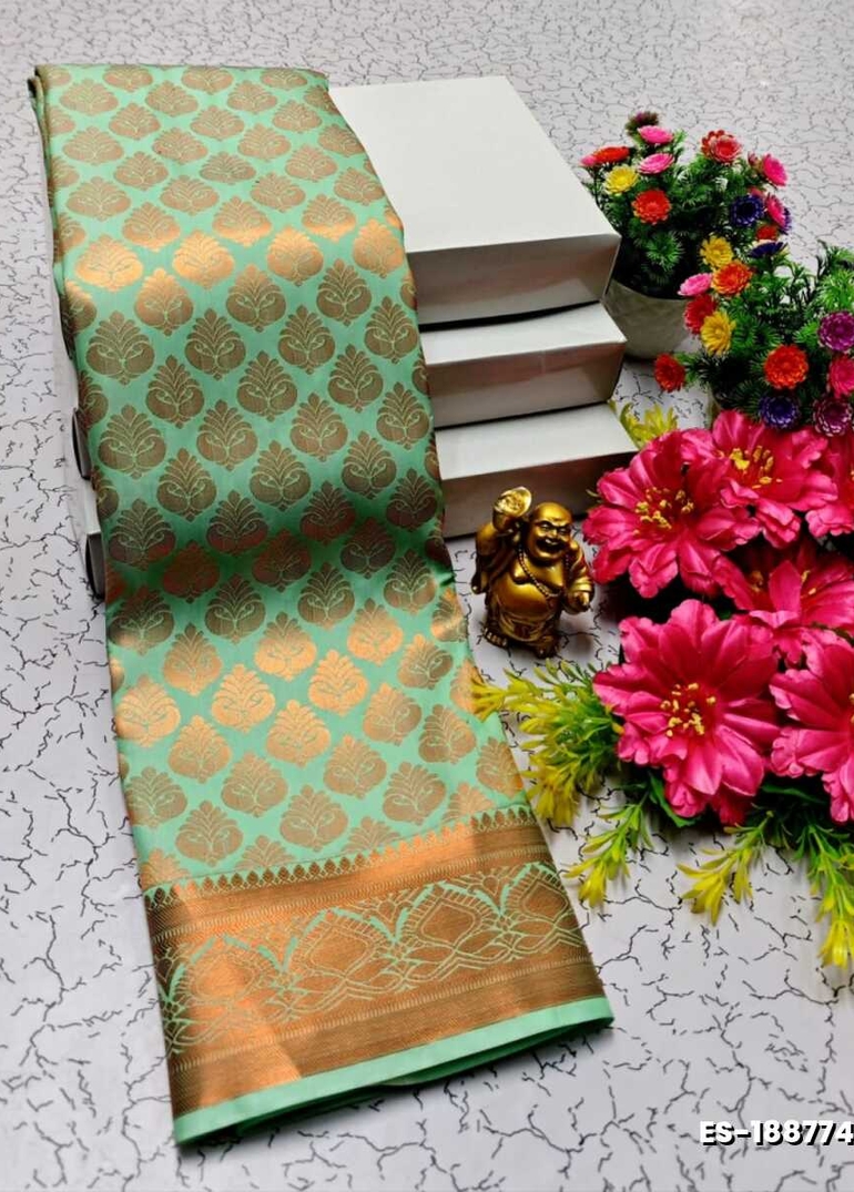 ELITE BRIDAL PICK &PICK SILK SAREES AND WEDDING ART SILK SAREES - EMERALD COLOUR (5)