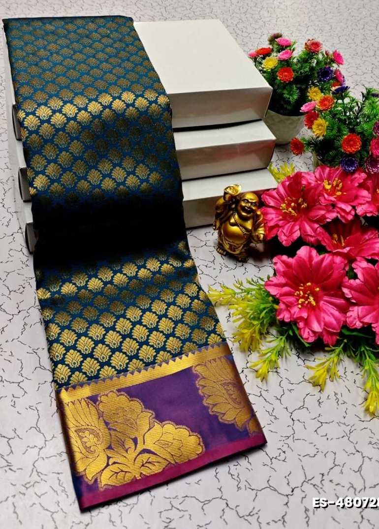 ELITE BRIDAL PICK &PICK SILK SAREES AND WEDDING ART SILK SAREES - BULE (2)