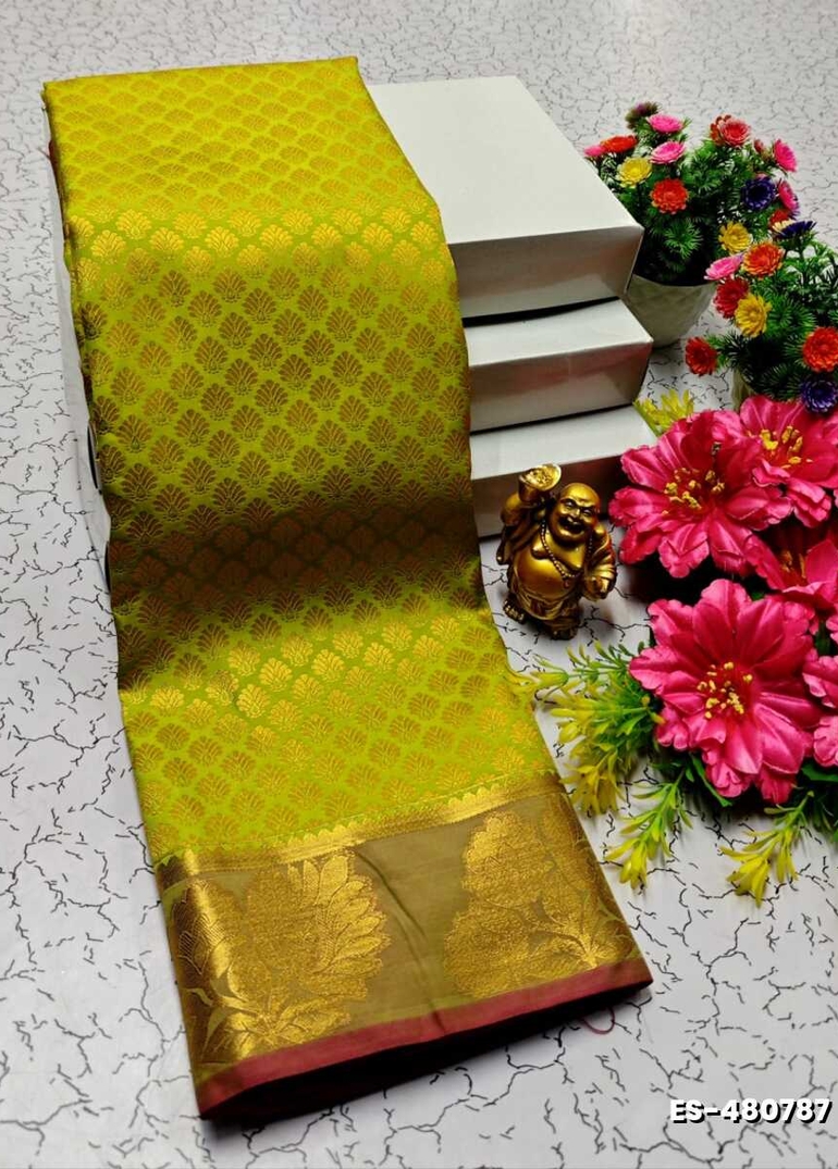 ELITE BRIDAL PICK &PICK SILK SAREES AND WEDDING ART SILK SAREES - FLORAISON GREEN