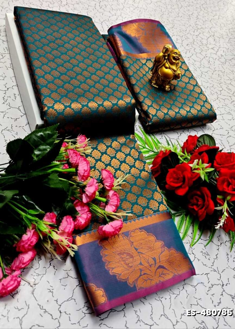 ELITE BRIDAL PICK &PICK SILK SAREES AND WEDDING ART SILK SAREES - BLUE SHADE (4)