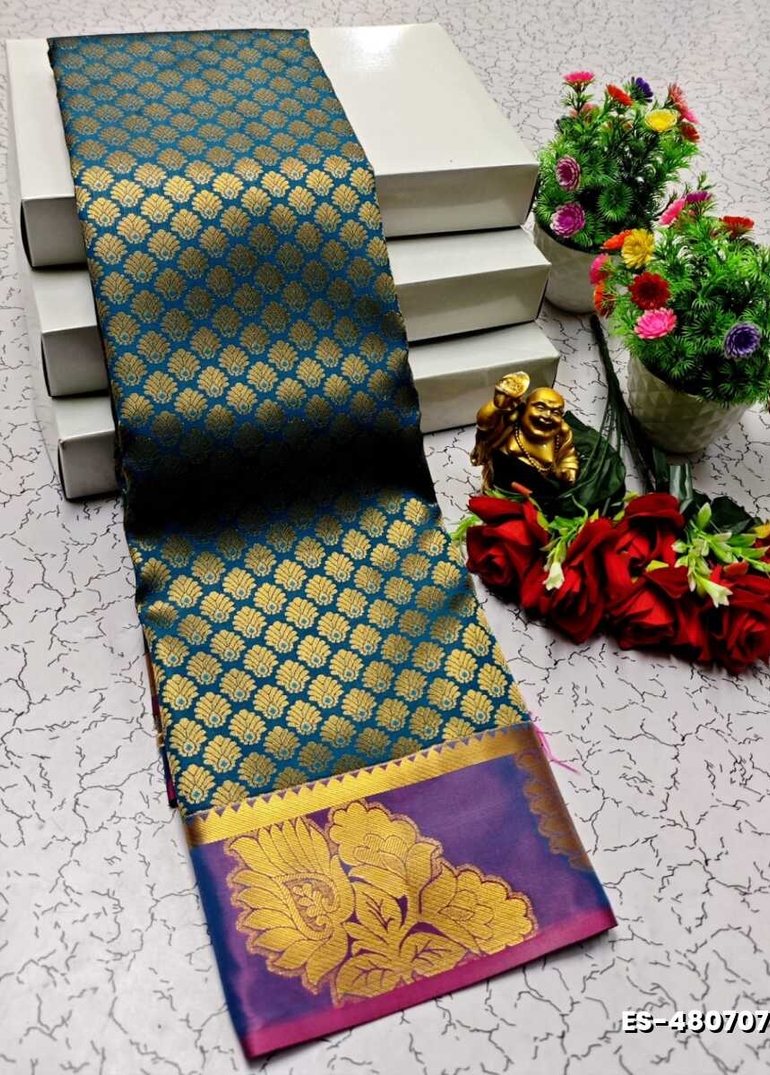 ELITE BRIDAL PICK &PICK SILK SAREES AND WEDDING ART SILK SAREES - TEAL COLOUR (4)