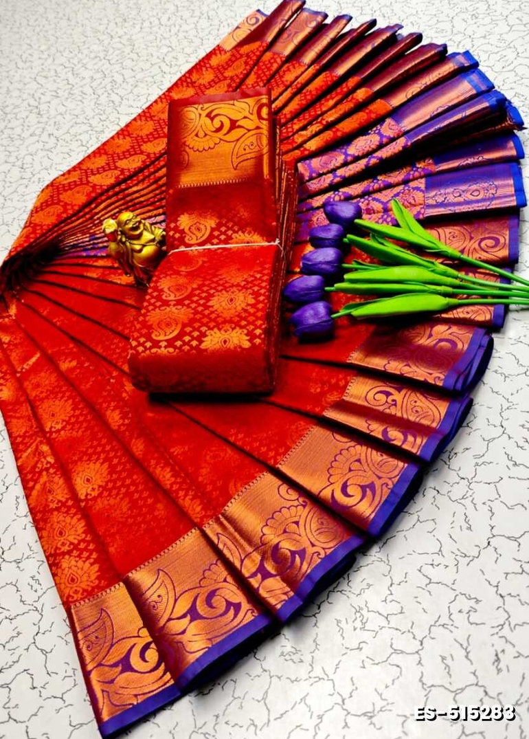 ELITE BRIDAL PICK &PICK SILK SAREES AND WEDDING ART SILK SAREES - TOMATO COLOUR (1)