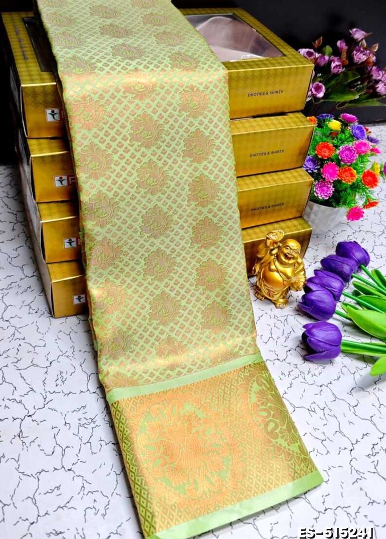 ELITE BRIDAL PICK &PICK SILK SAREES AND WEDDING ART SILK SAREES - LIGHT GREEN (8)
