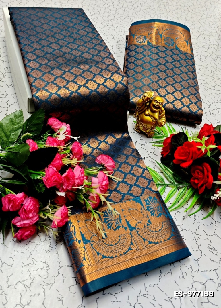 ELITE BRIDAL PICK &PICK SILK SAREES AND WEDDING ART SILK SAREES - PEACKOK BLUE