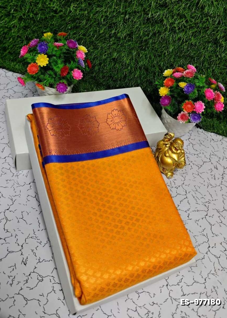 ELITE BRIDAL PICK &PICK SILK SAREES AND WEDDING ART SILK SAREES - TANGERINE COLOUR