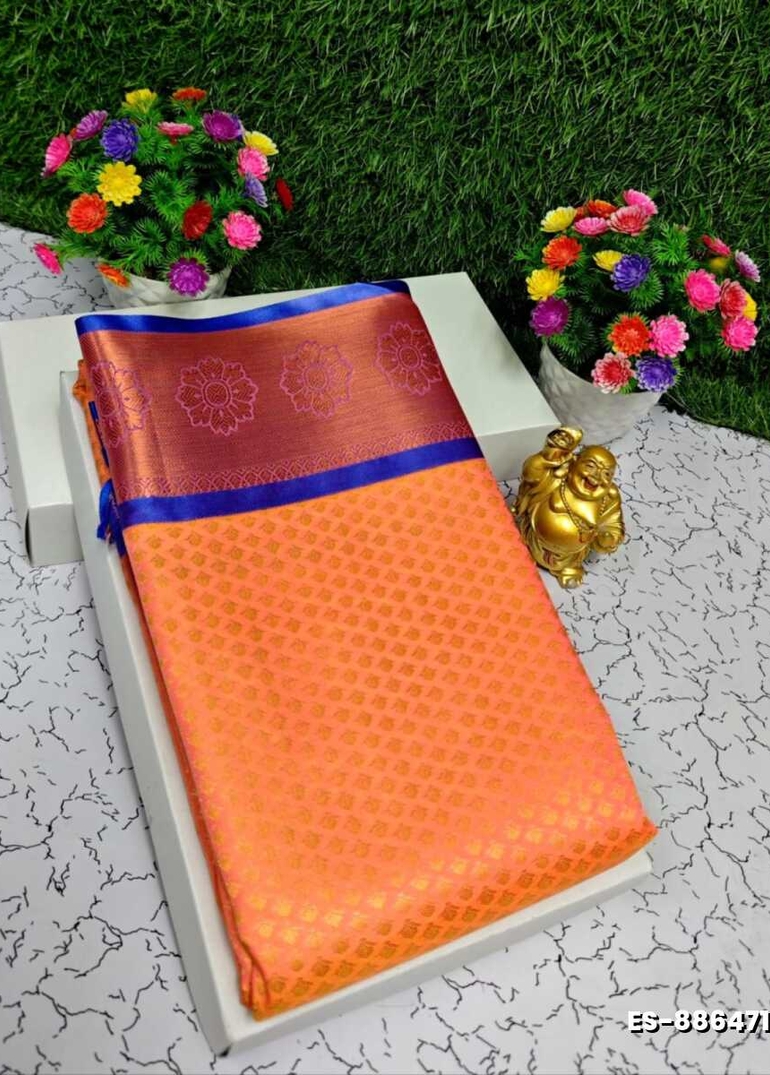 ELITE BRIDAL PICK &PICK SILK SAREES AND WEDDING ART SILK SAREES - PEACH COLOUR (6)