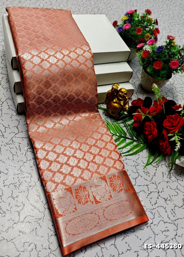 ELITE BRIDAL PICK &PICK SILK SAREES AND WEDDING ART SILK SAREES - TANGERINE COLOUR (1)