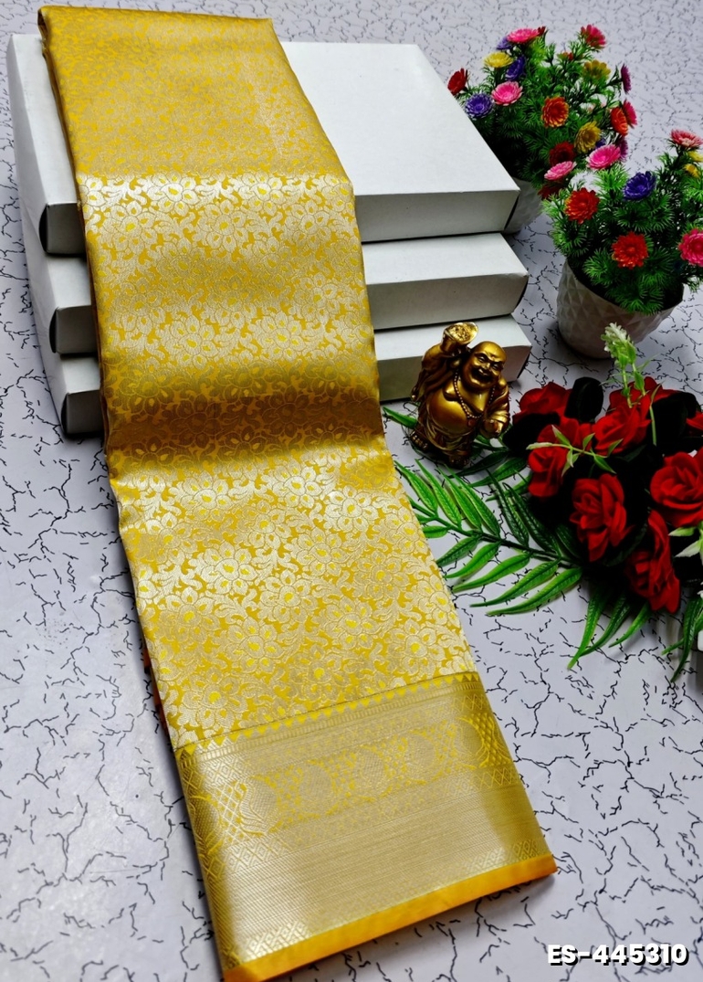 ELITE BRIDAL PICK &PICK SILK SAREES AND WEDDING ART SILK SAREES - YELLOW (4)