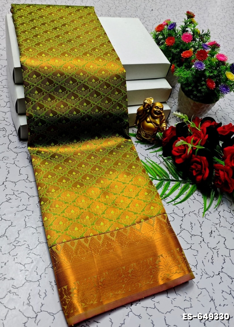 ELITE BRIDAL PICK &PICK SILK SAREES AND WEDDING ART SILK SAREES - PESTA GREEN (2)