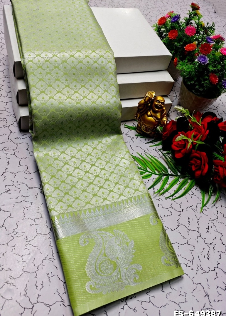 ELITE BRIDAL PICK &PICK SILK SAREES AND WEDDING ART SILK SAREES - FLORAISON GREEN (1)
