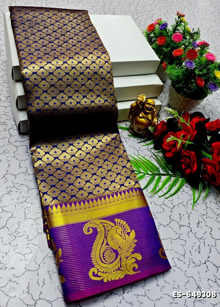 ELITE BRIDAL PICK &PICK SILK SAREES AND WEDDING ART SILK SAREES - NAVY COLOUR (3)