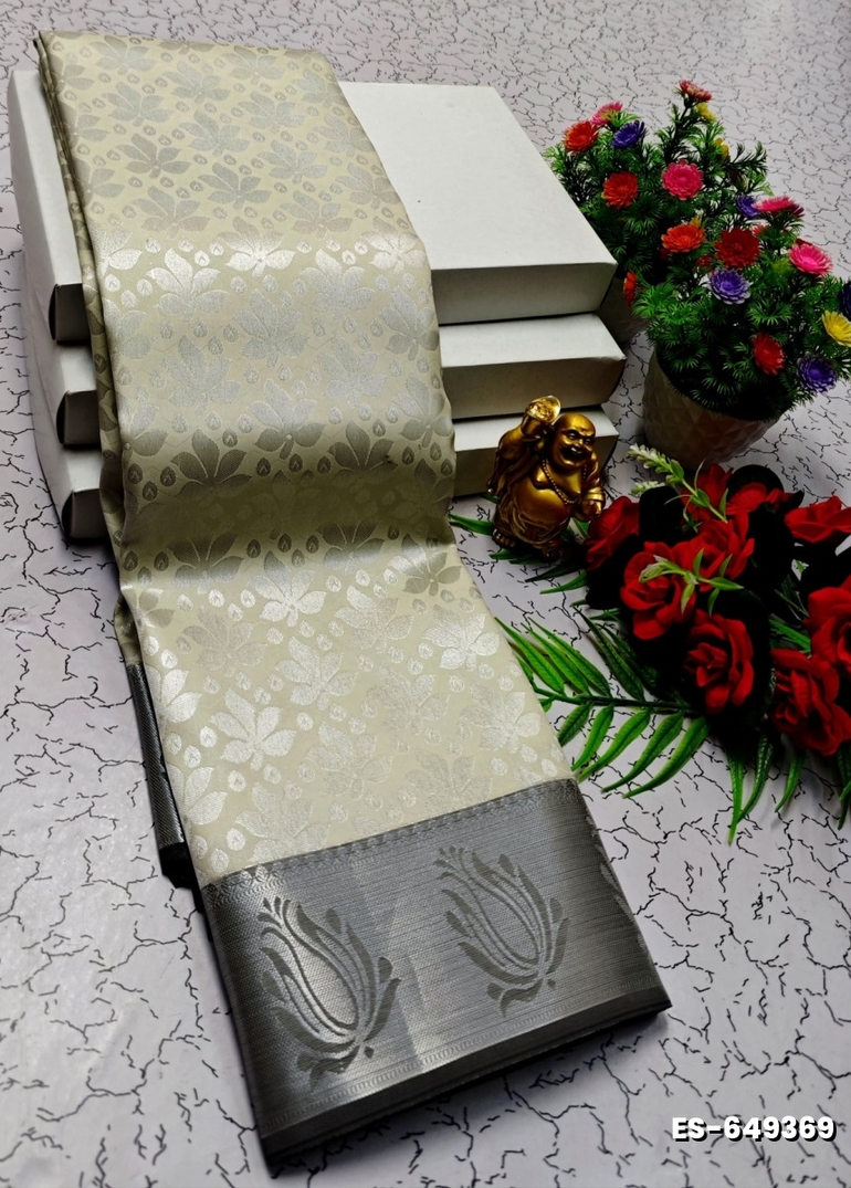 ELITE BRIDAL PICK &PICK SILK SAREES AND WEDDING ART SILK SAREES - BEIGE COLOUR (4)