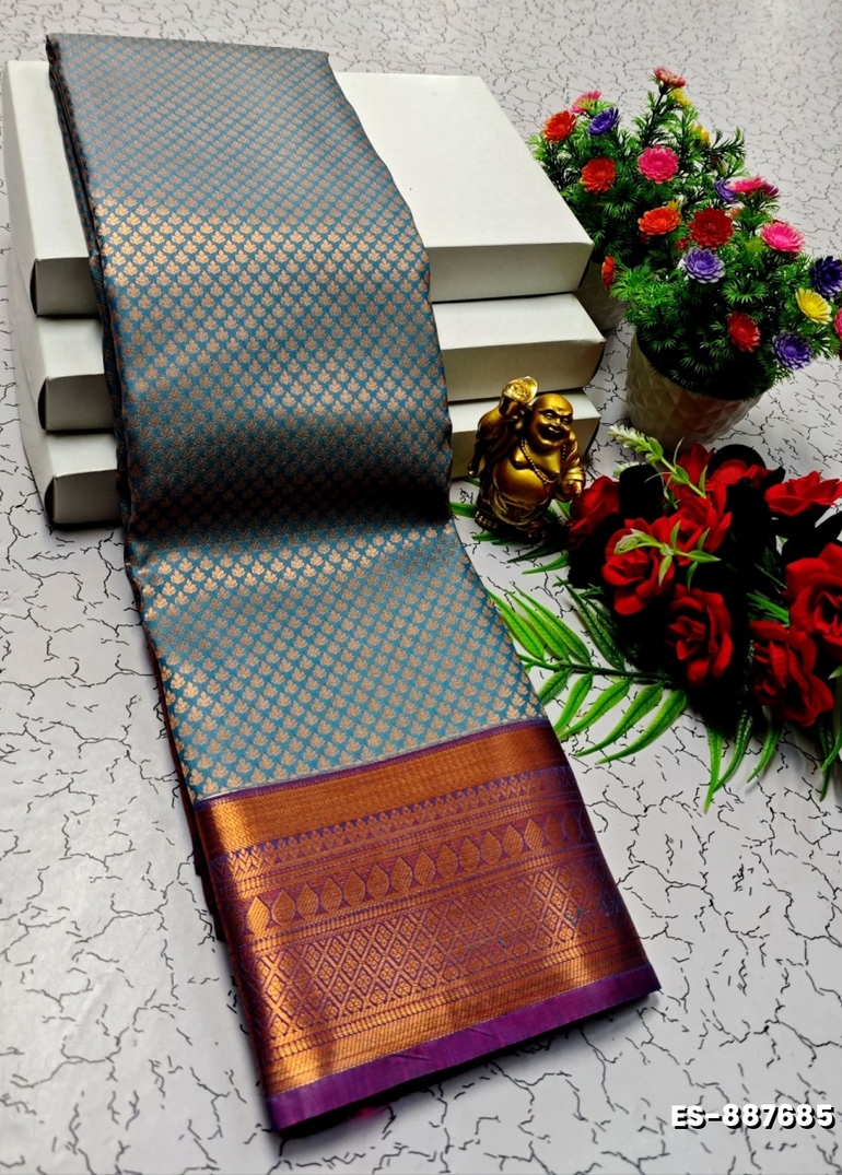 ELITE BRIDAL PICK &PICK SILK SAREES AND WEDDING ART SILK SAREES - BLUE SHADE (6)