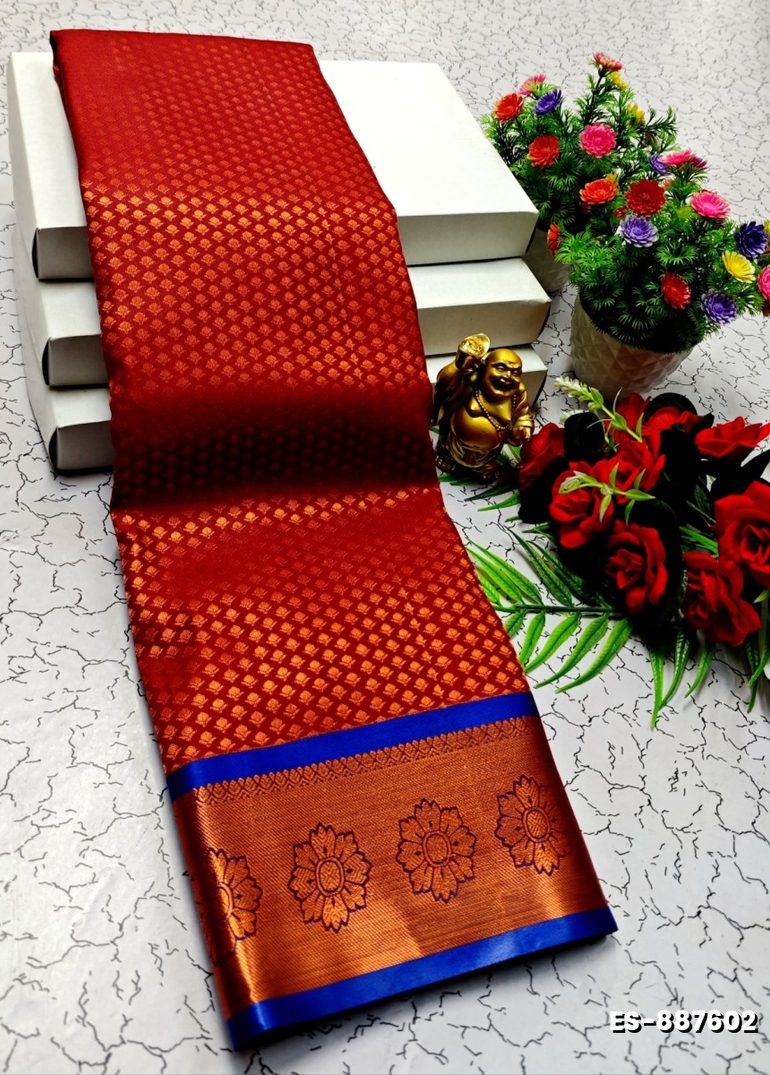 ELITE BRIDAL PICK &PICK SILK SAREES AND WEDDING ART SILK SAREES - MERUN (4)