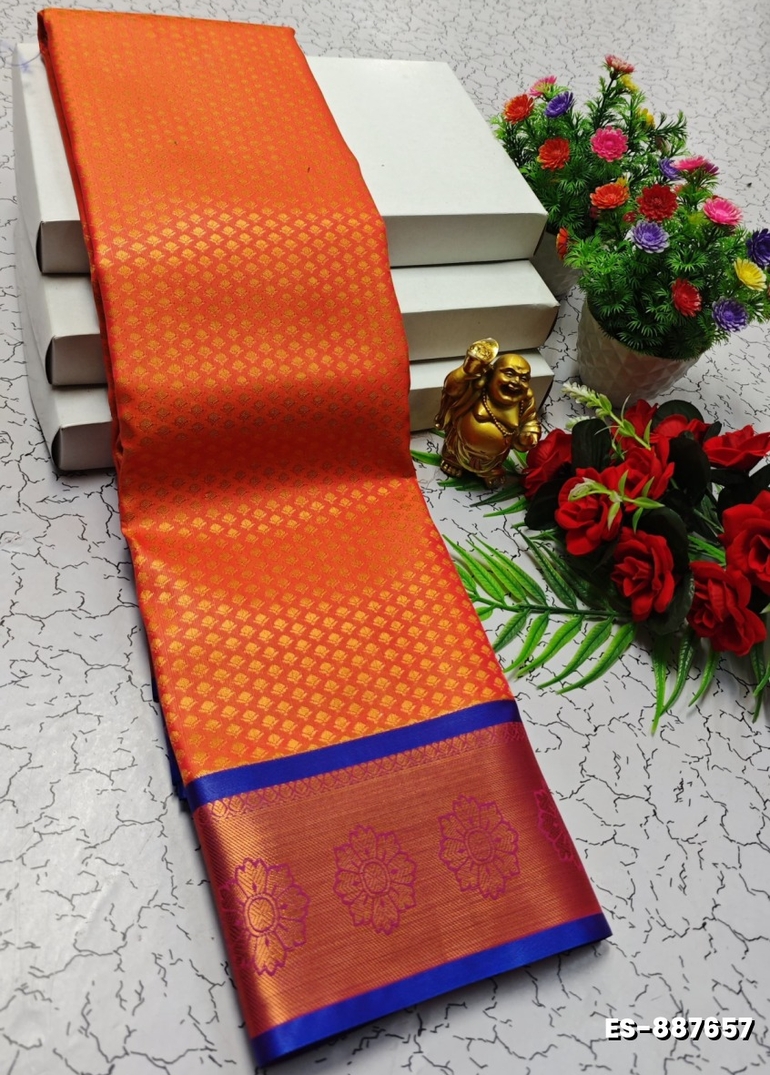 ELITE BRIDAL PICK &PICK SILK SAREES AND WEDDING ART SILK SAREES - LIGHT ORANGE (4)