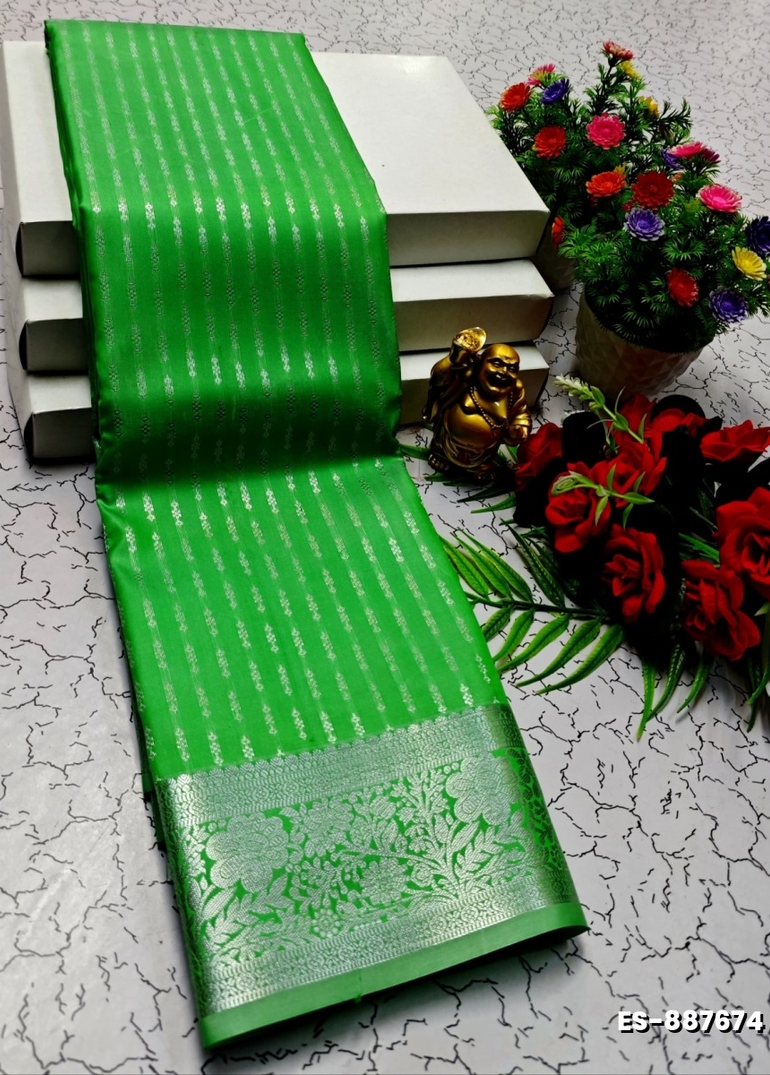 ELITE BRIDAL PICK &PICK SILK SAREES AND WEDDING ART SILK SAREES - EMERALD COLOUR (9)