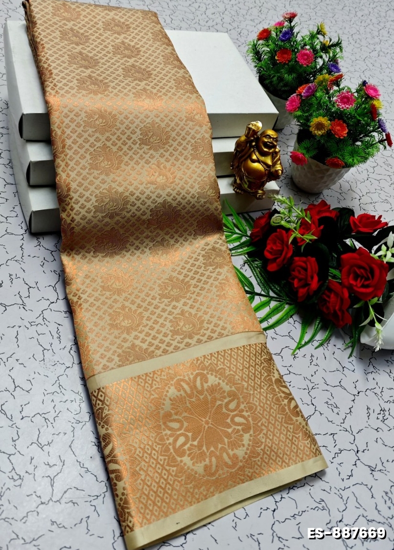 ELITE BRIDAL PICK &PICK SILK SAREES AND WEDDING ART SILK SAREES - BEIGE COLOUR (5)
