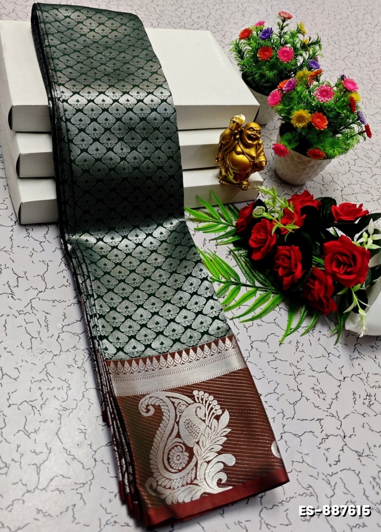 ELITE BRIDAL PICK &PICK SILK SAREES AND WEDDING ART SILK SAREES - GREEN (2)