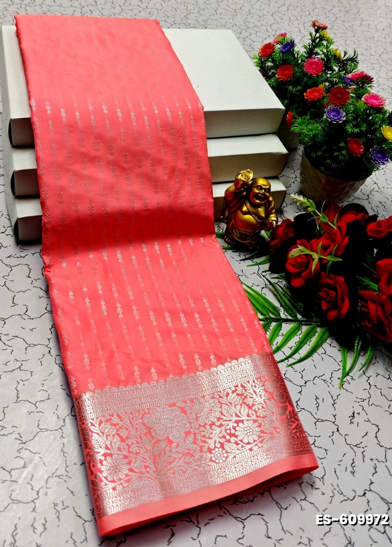 ELITE BRIDAL PICK &PICK SILK SAREES AND WEDDING ART SILK SAREES - CORAL COLOUR (5)
