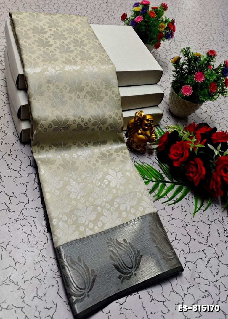 ELITE BRIDAL PICK &PICK SILK SAREES AND WEDDING ART SILK SAREES - IVORY COLOUR (2)
