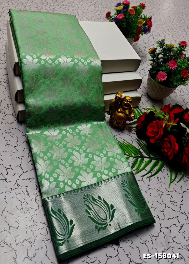 ELITE BRIDAL PICK &PICK SILK SAREES AND WEDDING ART SILK SAREES - LIGHT GREEN (14)