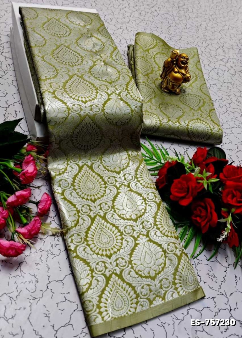 ELITE BRIDAL PICK &PICK SILK SAREES AND WEDDING ART SILK SAREES - PESTA GREEN (3)
