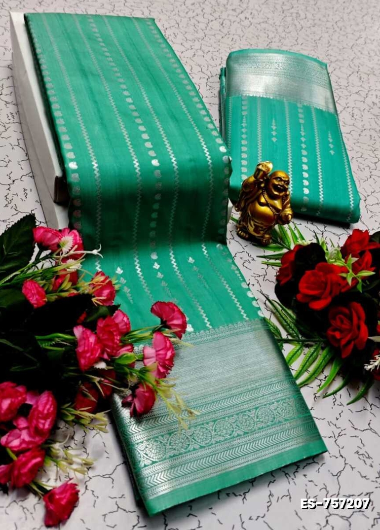 ELITE BRIDAL PICK &PICK SILK SAREES AND WEDDING ART SILK SAREES - TEAL COLOUR (5)